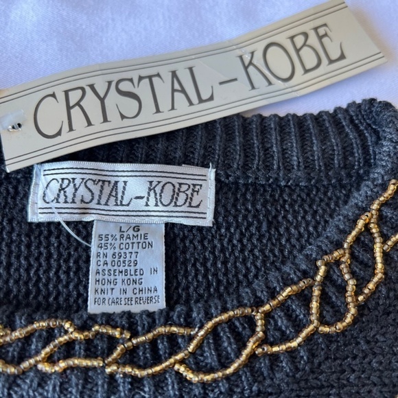 NWT Vintage Crystal - Kobe poinsettia sequined sweater - Picture 9 of 10